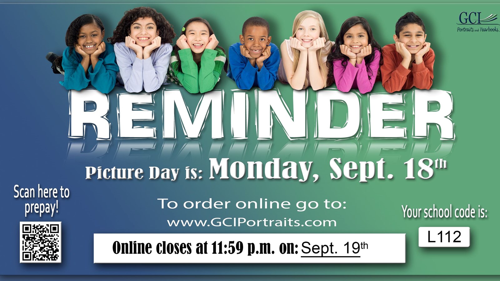 Picture day flyer for September 19